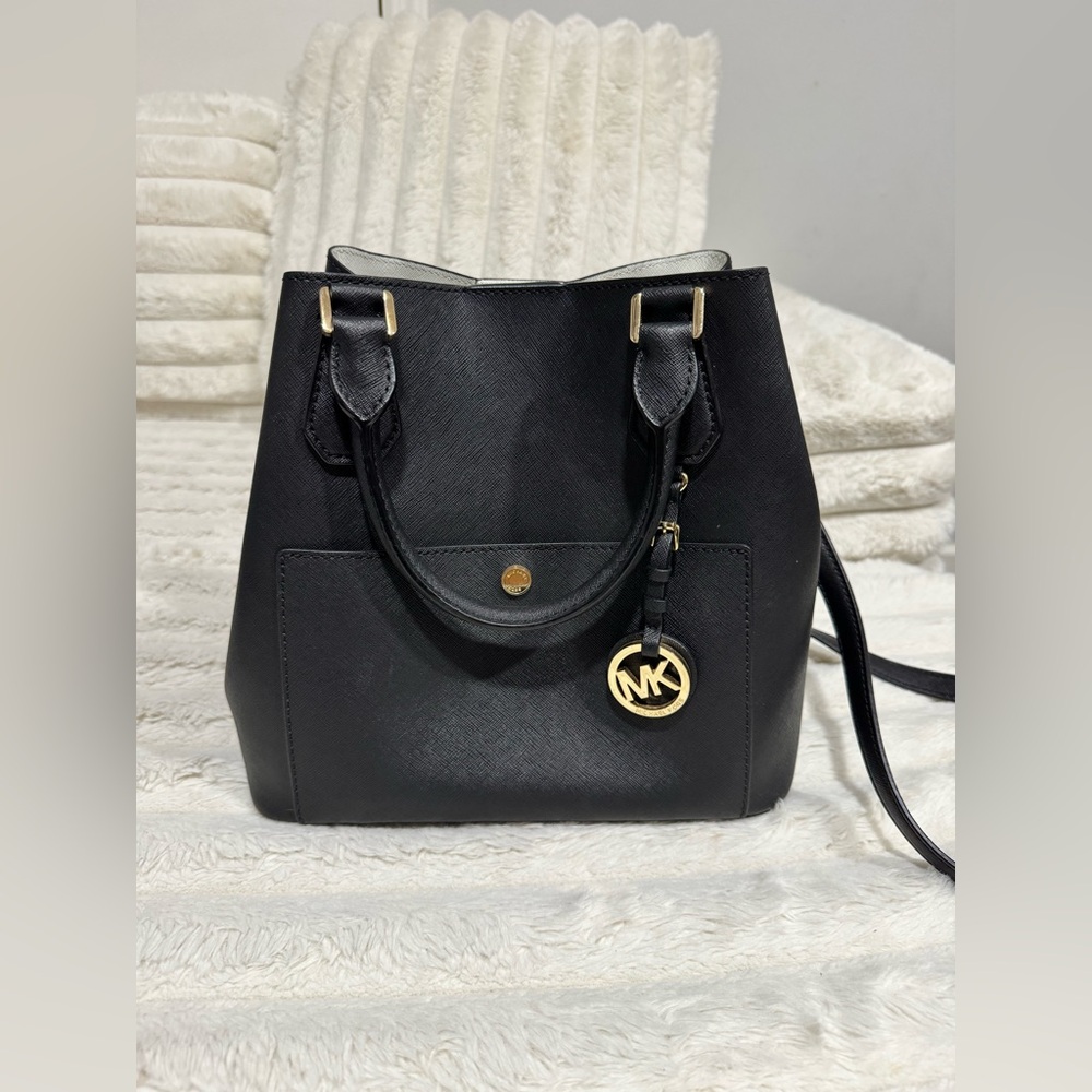 Michael Kors Black Tote with Gold Accents